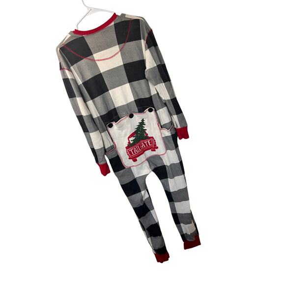 Lazy One Check Flapjack Tailgate Long John Pajamas Multicolor Size Medium - Picture 8 of 11